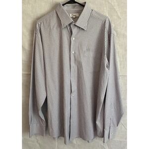 Peter Millar Summer Comfort Shirt Men's XL Purple Blue Plaid Button Front